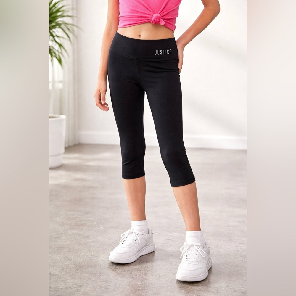 Justice Black Active Capri Leggings for girls Size 14/16